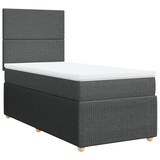 thumbnail of vidaXL Boxspringbett mit Matratze Dunkelgrau 100x200 cm Stoff