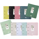 thumbnail of Pasta rosa claro de 4 argolas PP A4 com recarga, separadores, envelope reutilizável, autocolantes e folhas de planificação "LIKE3".