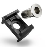 thumbnail of Qualinos 50x Schwarz (9005) Ersatzteil-Set für Doppelstabmatten Klemmbock 40mm und V2A Nietmutter ohne Schraube