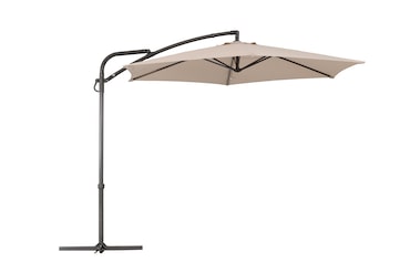 Tarrington House Guarda-sol suspenso redondo Helena, aço, Ø 3 x 2.52 m, com manivela, repelente de água, bege