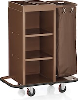 thumbnail of WAS Germany - Zimmerservicewagen, 1 Wäschesack , 93 x 47 x  109 cm, Stahlrahmen braun lackiert