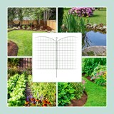 thumbnail of Relaxdays Teichzaun, 10 Zaunelemente, HB je 78x75 cm, Garten, Begrenzungszaun Oberbogen, zum Stecken, Metall, dunkelgrün