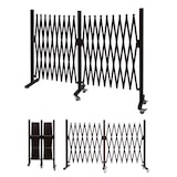thumbnail of Absperrgitter HWC-B34, Zaun Scherengitter Trenngitter, Alu ausziehbar Laufrollen braun ~ Höhe 109cm, Breite 60-530cm