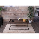 thumbnail of Mesa de centro HWC-K71, mesa de centro mesa auxiliar, madera maciza metal 46x110x60cm ~ marrón oscuro