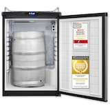 thumbnail of Exquisit Bierkühler, 163 Liter, mit Zapfvorrichtung, Gitterablagen, Türanschlag wechselbar, 89 cm Höhe, 42 dB, LED-Display, BK160-HE-300G inox