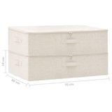 thumbnail of vidaXL Aufbewahrungsboxen 2 Stk. Stoff 70x40x18 cm Creme