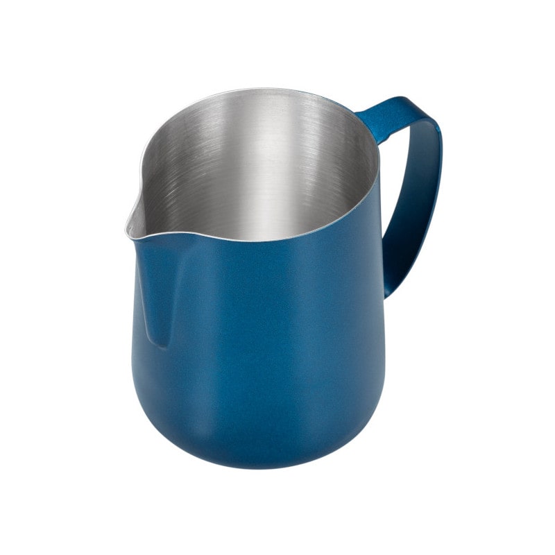 ILSA Pen Jug Cappuccino-Milchkännchen aus Edelstahl 18/10 mit blauem Metallic-Finish 8 cl 80 Tassen