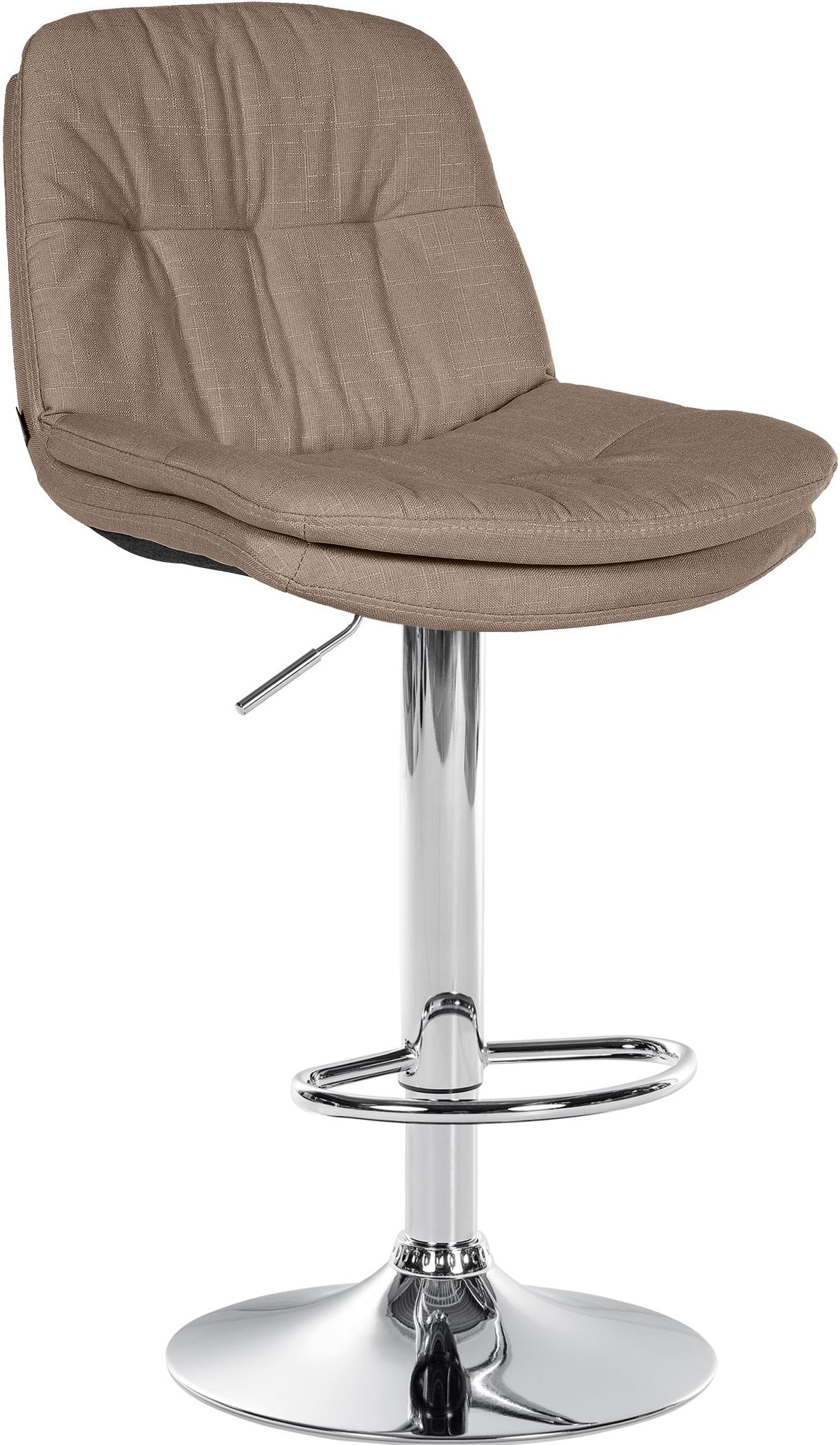Barhocker Laurel Stoff taupe/Metall in Chromoptik