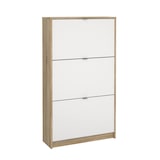 thumbnail of WellHome - Zapatero Abatible de Madera con 3 Compartimentos en color Blanco y Roble 71 x 25 x 124 cm - Segre Oak