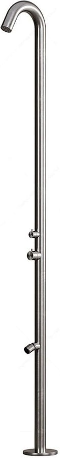 Ducha para piscina exterior en acero inoxidable 316 con mezclador frío-calor, desviador, chorro lavapiés y cartucho cerámico, inox satinado MPC