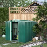 thumbnail of Outsunny cobertizo de jardín 258x206x178 cm 5,3m² caseta metálica con puertas correderas y ventilaciones para almacenamiento de herramientas
