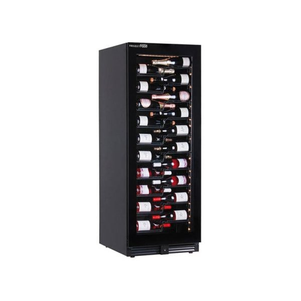 Cantina vini premium per 116 bottiglie mono temperatura a refrigerazione ventilata - griglie in metallo a Z