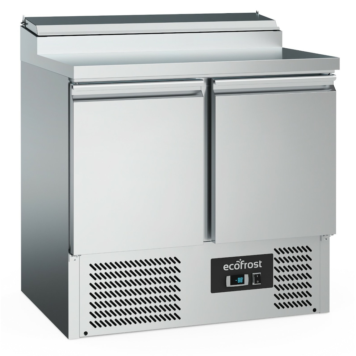 Gastro Edelstahl Kühltisch Kühltheke Saladette 2 Türen 240l 2x1/1GN +2/+8°C