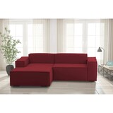 thumbnail of Dmora Divano fisso Daniela, Divano componibile a 2 posti large con penisola sinistra, 100% Made in Italy, Cm 240x170h70, Rosso