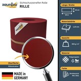 thumbnail of zaun|zu® Sichtschutzstreifen Rille für Doppelstabmatten Zaunblende Bordeauxrot 35m