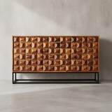 thumbnail of Sideboard 145x81x45 cm Sheesham Massivholz / Metall Anrichte, Kommode mit zwei Türen, Kommodenschrank Holz Industrial, Standschrank Wohnzimmer mit