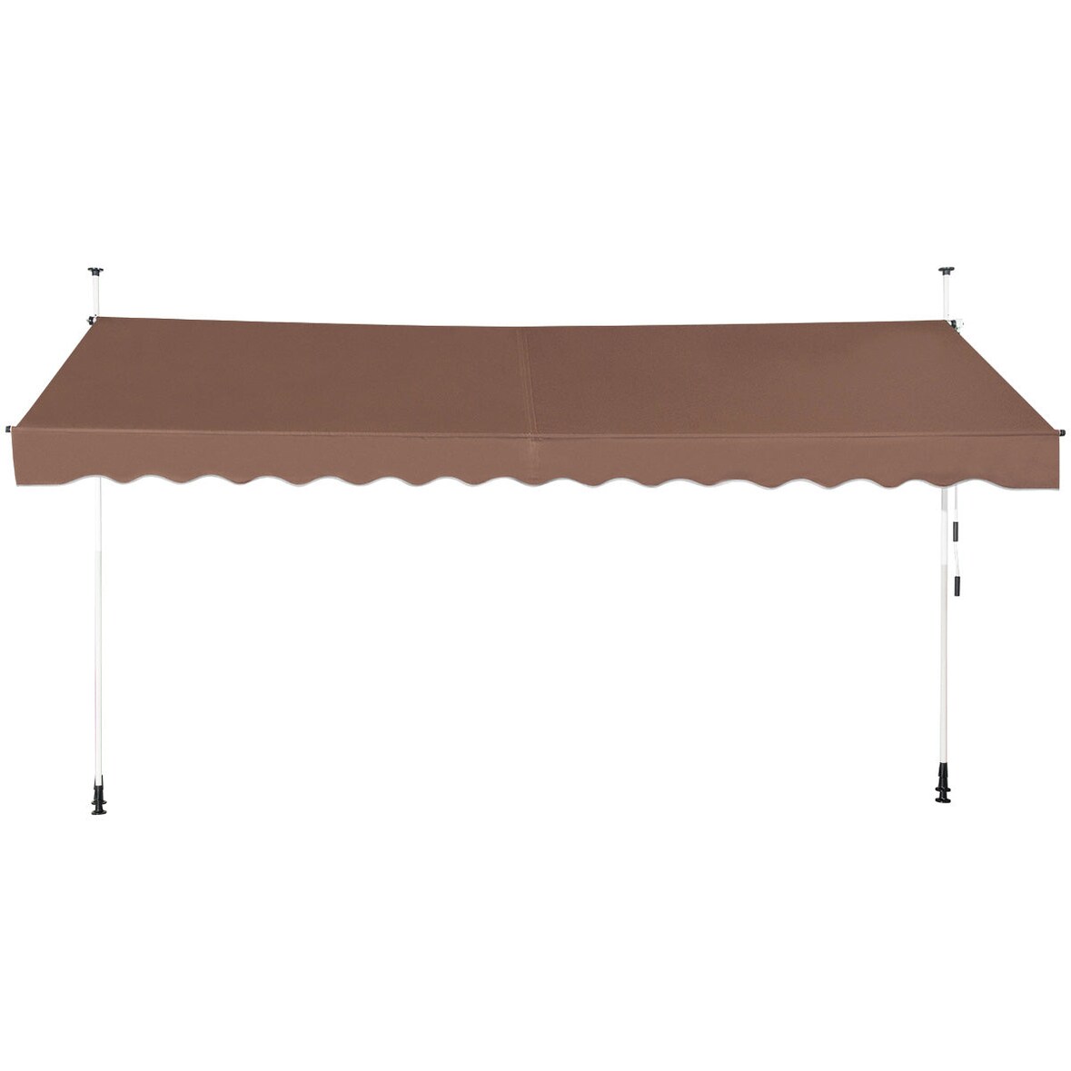 Helloshop26 - Toldo retráctil 400 x 200-300 cm ajustable y de fácil instalación aluminio marrón 20_0010442