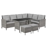 thumbnail of SVITA MADISON polyrattan dining set tuinmeubelset rotan lounge hoekbank grijs