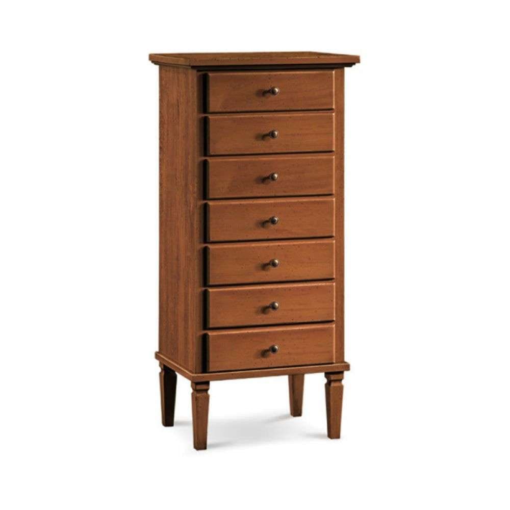 shopinnovativo -Cassettiera 6 cassetti arte povera in legno massello e mdf con rifinitura in noce 49x38x107 H