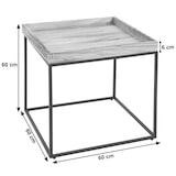 thumbnail of Mesa auxiliar HWC-K71, mesa de centro mesa de centro, madera de paulownia certificada MVG metal 60x60x60cm ~ gris oscuro