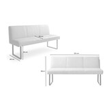thumbnail of KAWOLA Esszimmerbank ELEEN Leder hellblau 123cm