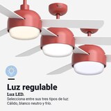 thumbnail of Ventilador de Techo Retro Silencioso con WiFi Rojo 122cm | UNIVERSALBLUE
