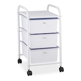 thumbnail of Relaxdays Badrollwagen, 3 Schubladen, Metall & Kunststoff, Rollcontainer Bad, Kosmetik, HxBxT: 60 x 33 x 39 cm, weiß