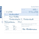 thumbnail of Formularbuch Gutschein A6 quer fälschungssicher 2x50 Blatt mit Ausfüllhilfe