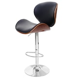 thumbnail of Barhocker Foxrock, Barstuhl, Holz Bugholz Retro-Design ~ Walnuss-Optik, Kunstleder schwarz