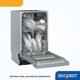 thumbnail of Exquisit Geschirrspüler EGSP1009-EB-030E inox | Spülmaschine 45 cm | ECO-Modus | Maßgedecke: 9 | Einbaugerät
