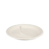thumbnail of 500 Bio Menüteller Imbissteller 2-geteilt Ø23cm weiß Bagasse/Zuckerrohr