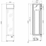 thumbnail of vaiotec TOPLINE drankkoelkast 1 deur / 155 liter met lichtopzet "zwart", 390 x 480 mm