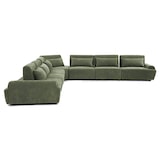 thumbnail of Divano angolare modulare a 7 posti con schienale regolabile, verde, L 449 x l 449 x h 82 cm Oviala