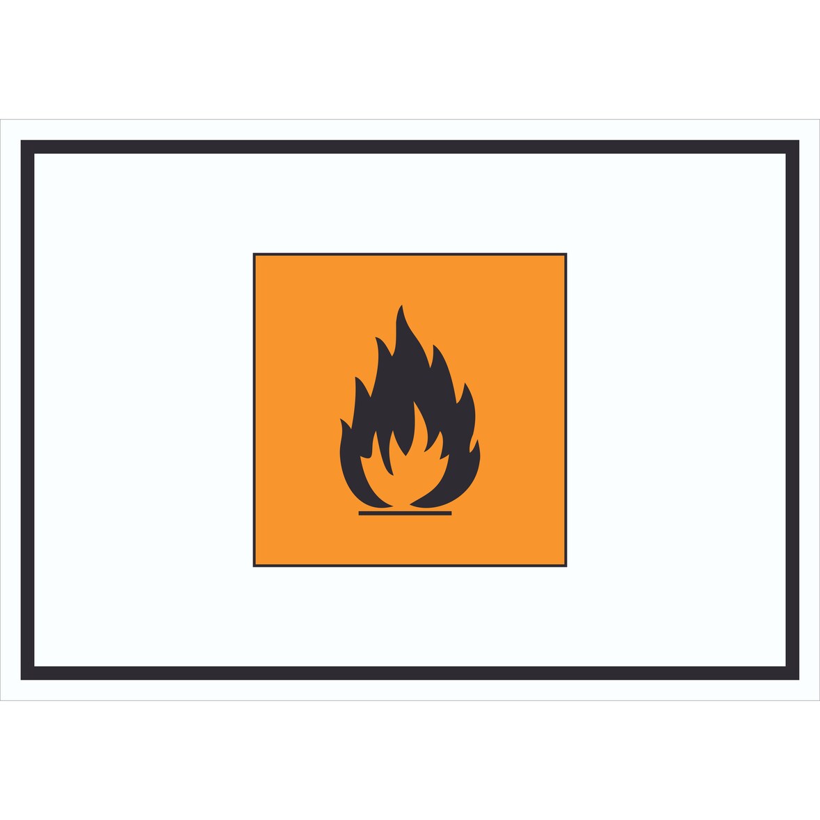 Schild Gefahrensymbol Entzündbar Symbol Brand Flamme A4 (210x297mm)