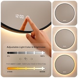 thumbnail of Mirlux Badkamerspiegel met LED Verlichting & Verwarming – Wandspiegel Rond – Anti Condens Douchespiegel - Mat Zwart - 120CM