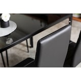 thumbnail of Set de 4 sillas con respaldo alto acolchadas en piel sintética, elegantes y cómodas, ideales para cocina, comedor o restaurante – Lidia – Negro
