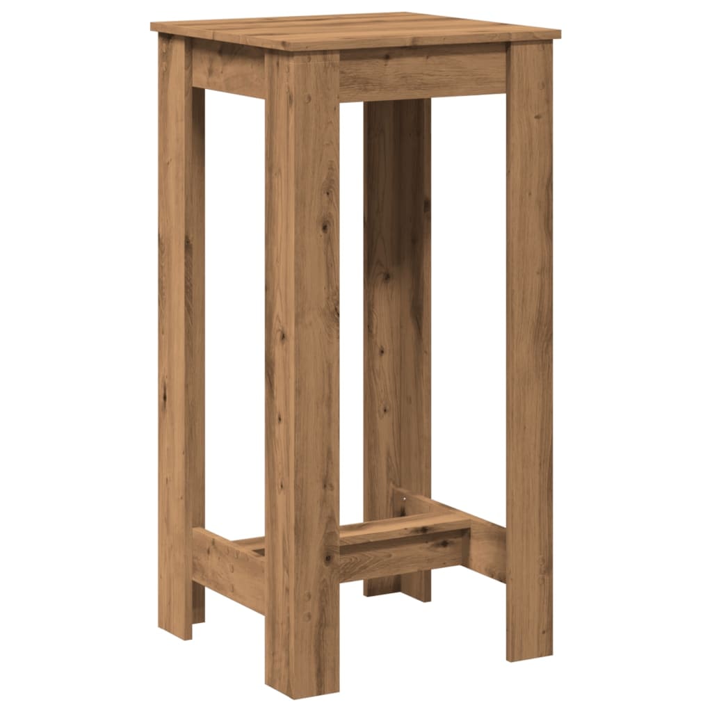 Table de bar chêne artisanal 51x50x103,5 cm bois d'ingénierie Modèle Boréal Pure Pro
