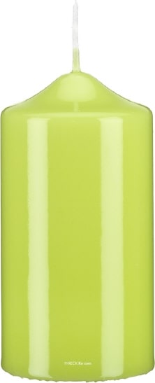 Kerzen Stumpenkerzen Klarlack Hochglanz Lime (Hellgrün), 120 x 60 mm, 4 Stück