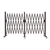 thumbnail of Absperrgitter HWC-B34, Zaun Scherengitter Trenngitter, Alu ausziehbar Laufrollen braun ~ Höhe 109cm, Breite 60-530cm