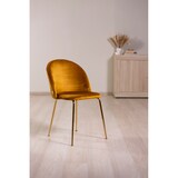 Set 2 sedie in velluto nero con gambe in metallo oro - Derza