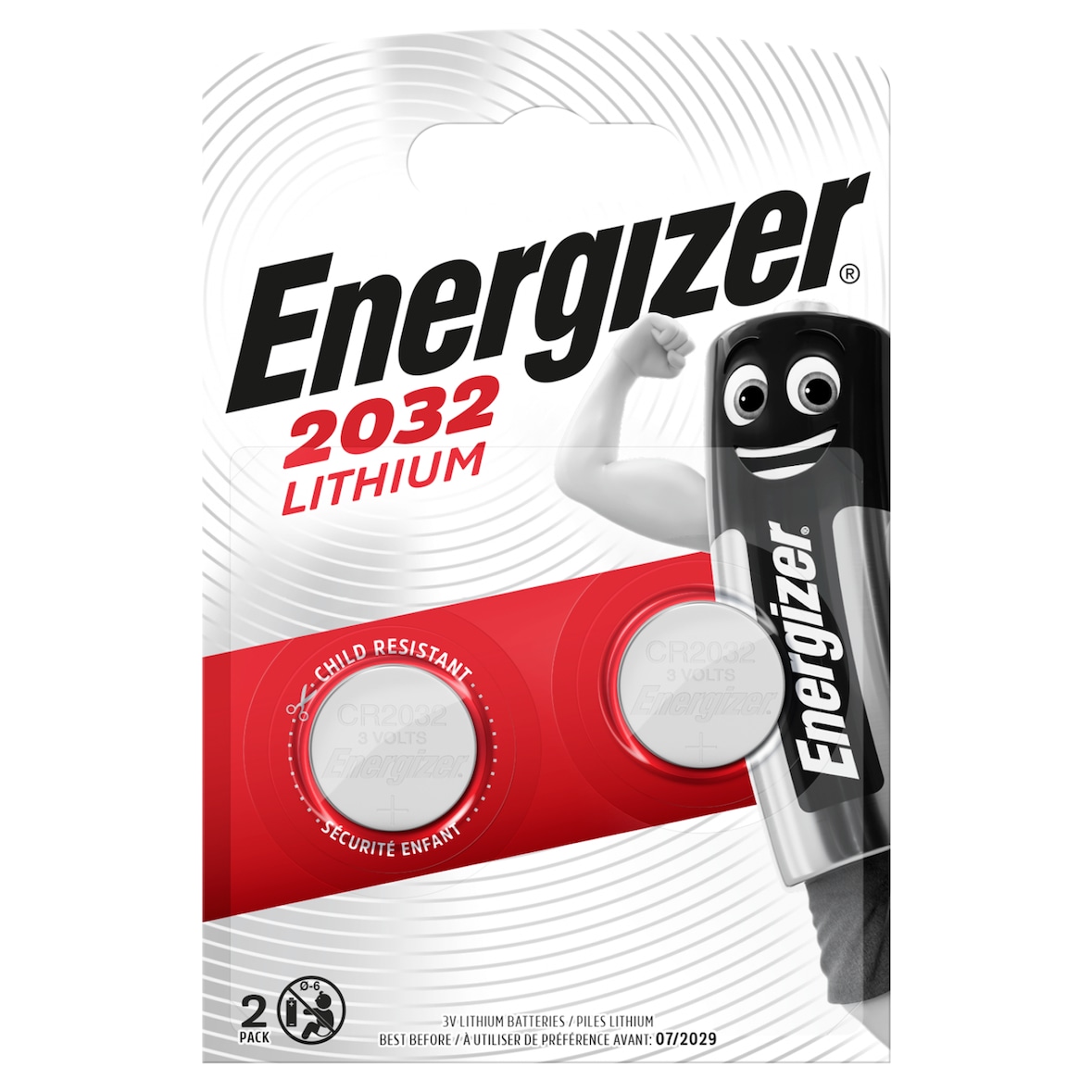 ENERGIZER Pile Lithium 2032 pour appareils électroniques, pack de 2 piles