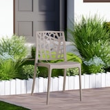 thumbnail of Lot de 6 chaises empilables en polypropylène avec fibre de verre pour jardin ou intérieur, hydrofuges et résistantes, design moderne-TRIXY-Taupe