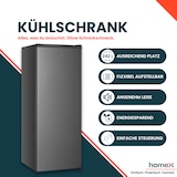 thumbnail of homeX Kühlschrank ohne Gefrierfach groß, freistehender Vollraumkühlschrank - 242 Liter, leise, silber, CS2421E-S