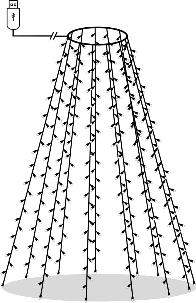 vidaXL Weihnachtsbaum-Lichternetz mit 210 LEDs Blau 210 cm