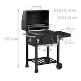 thumbnail of Relaxdays Holzkohlegrill Grillwagen, mit Deckel, BBQ-Grill mit Rädern, höhenverstellbar, Gartengrill XXL, schwarz/silber
