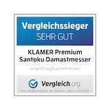 thumbnail of KLAMER Premium Santoku Damastmesser echter japanischer Stahl 18 cm Kochmesser