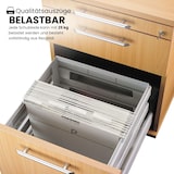 thumbnail of bümö Rollcontainer mit Hängeregistratur, Container abschließbar aus Holz in Buche - Rollwagen für's Büro mit Hängeregister als Schreibtisch