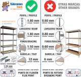 thumbnail of SimonRack Estantería Industrial, 2000x2400x750 mm, 400 kg de Punto Flexión, 4 Estantes Madera, Estantería Garaje, Galva/Madera - Simonforte