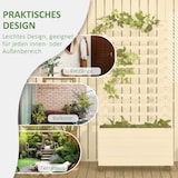 thumbnail of Pflanzkasten Hochbeet mit Rankgitter auf Rollen 76x30x155 cm Weiß aus Massivholz mit Stoffauskleidung stabiler Außenbereich und Terrasse