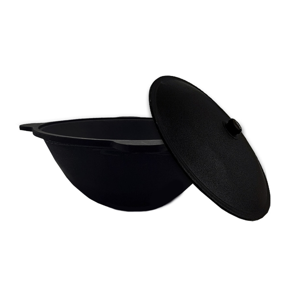 Kazan Gusseisen 16 Liter mit Aludeckel usbekischer Kasan runder Boden